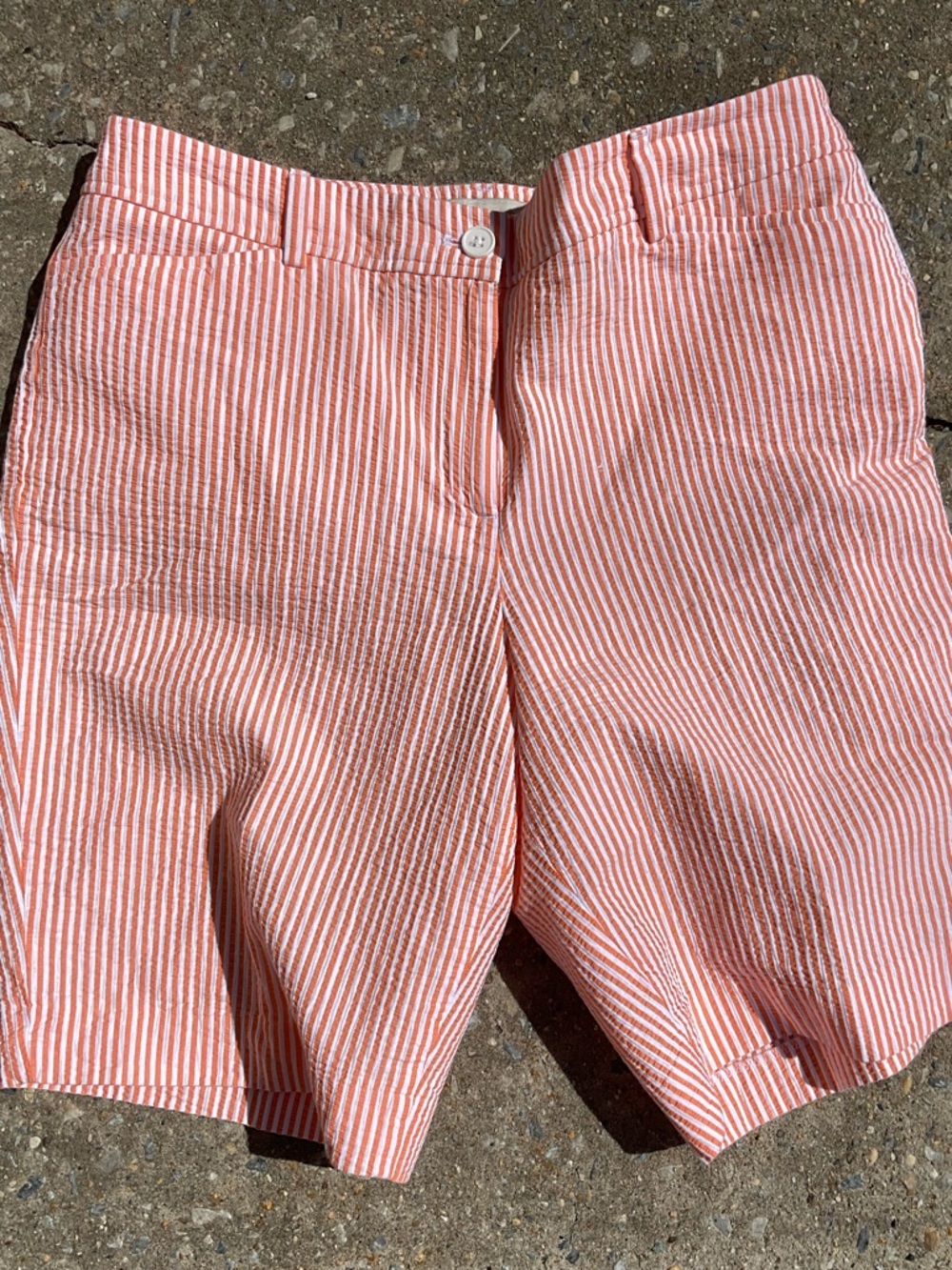 Talbots Orange Women's  Stripe Shorts Size 12